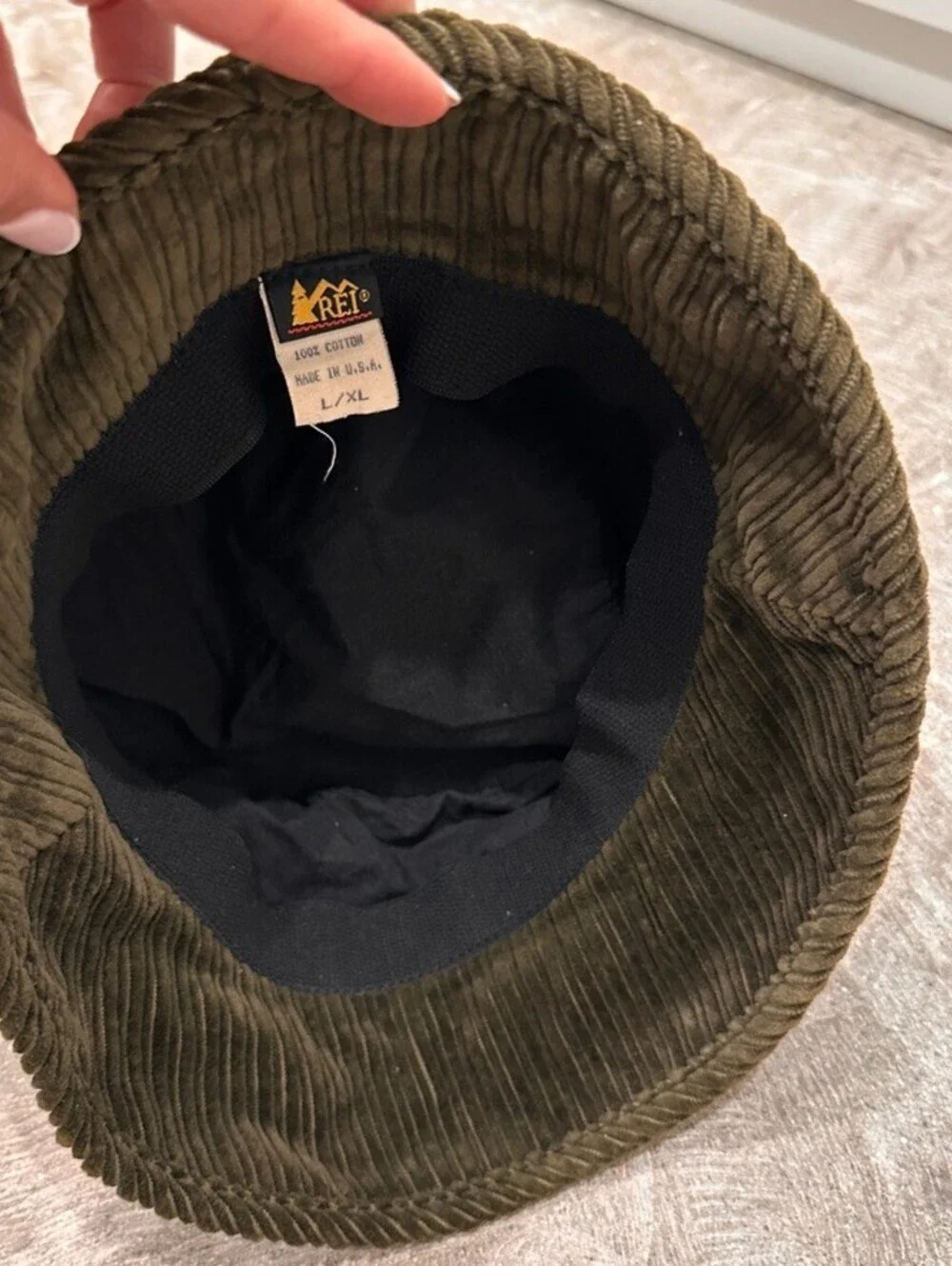 Rei Corduroy 90s Bucket Hat Vintage Green Brown Khaki American Vintage Y2K